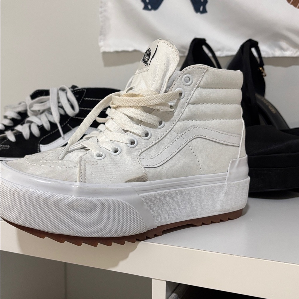 White High Top Platform Vans